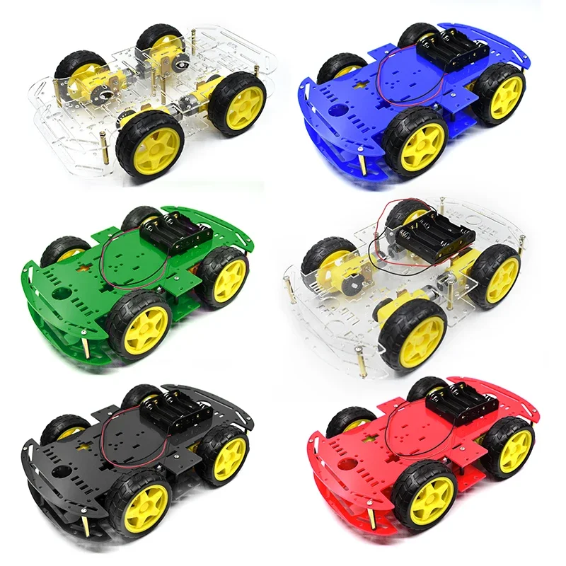 

Smart Robot Car Chassis Kits Car With Speed Encoder and Battery Box Diy Electronic Kit for Arduino Smart Car Kit 4WD