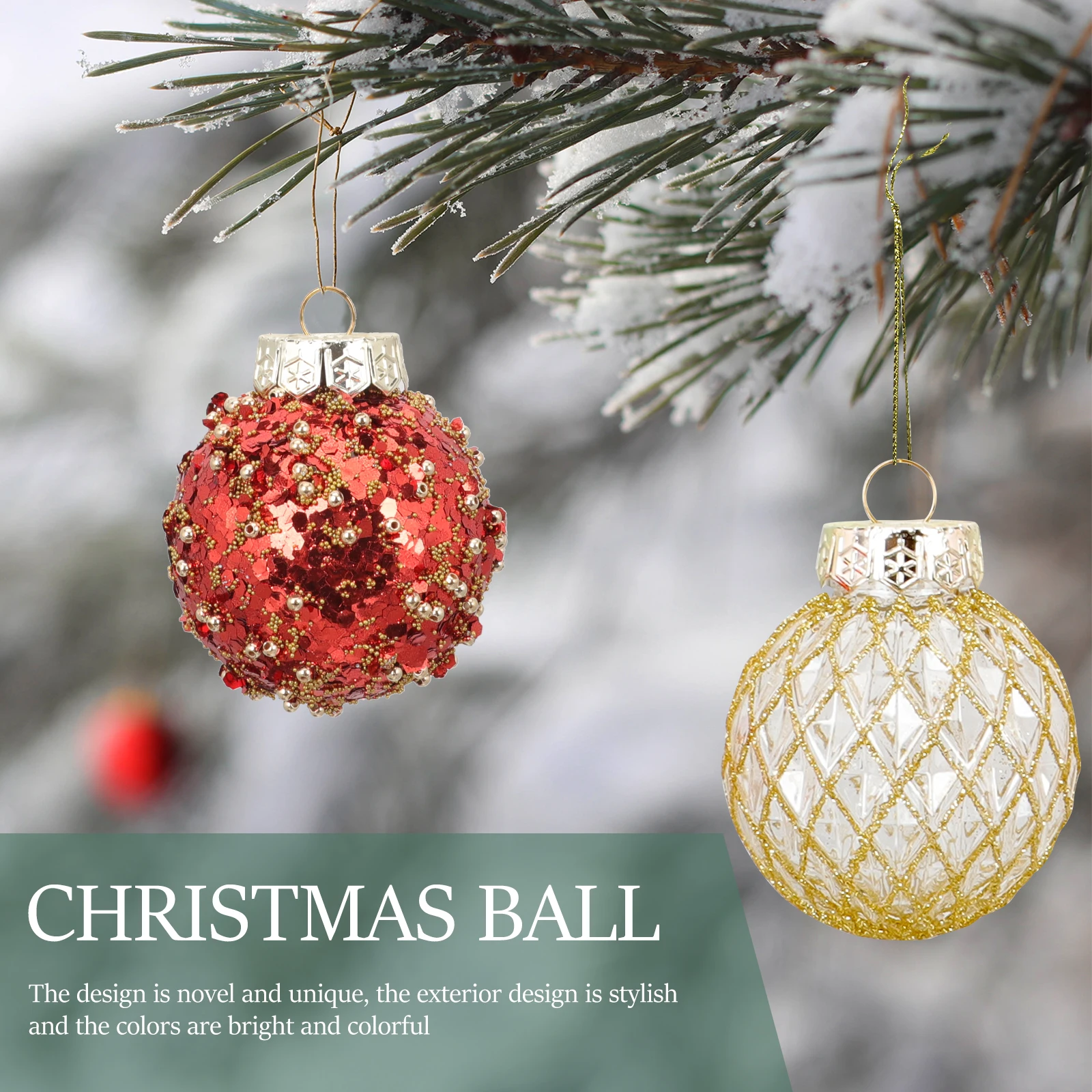 

25 Pcs Christmas Ball Set Ornament Decorations Ornaments for Tree Ceramics Balls