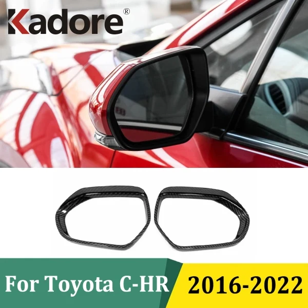 

For Toyota C-HR CHR 2016 2017 2018 2019-2022 Side Door RearView Mirror Cover Trim/Rain Guard Visor Shade Frame Car Accessories