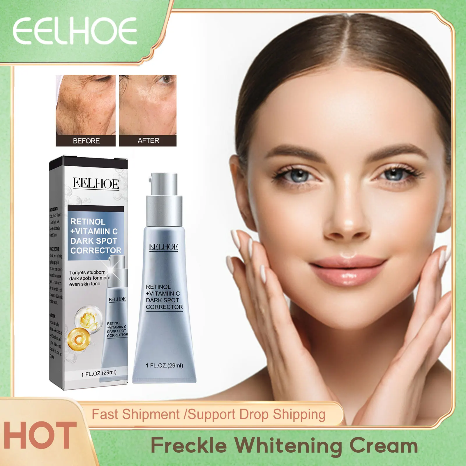 Freckle Whitening Cream Remove Age Spots Acne Marks Corrector Anti Melasma Fade Pigment Hydrating Improve Rough Facial Product