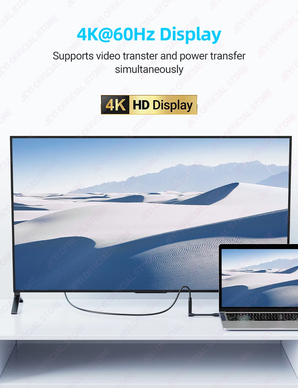 JEYI 20Gbps 90 ° USB-Kabel C zu C PD 3A 60W 75MM Mobile Power USB-C Kabel zum Laden von Powerbanks, MacBooks, Laptops, Tablets, iPhone 15 Pro – Detail 6