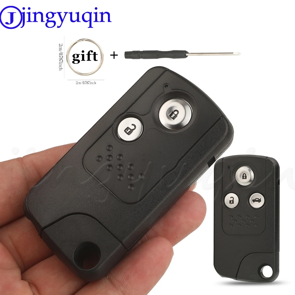 Jingyugin Remote Car Key Shell For Honda CRV CR-V Fit Civic Odyssey Intelligent Accord Spirior Crosstour 2009-2016 2/3BTN FOB