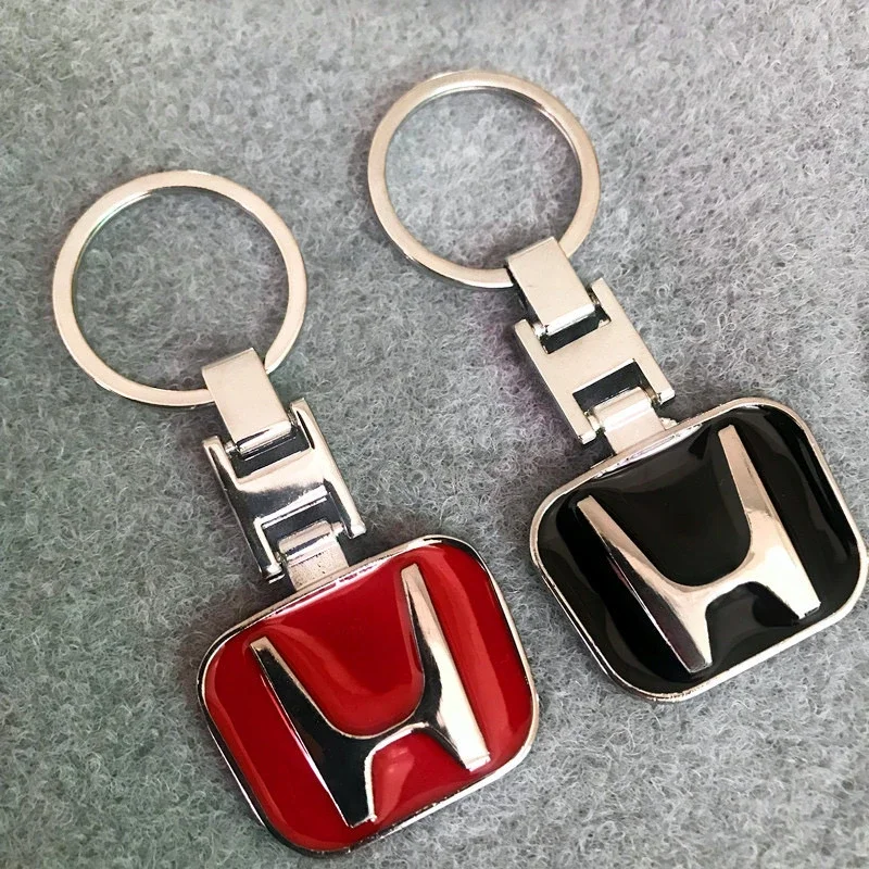 Car Logo Keychain Metal Keyring Key Accessories For Honda Fit Jazz GK5 Civic Type-R CRV Pilot Accord Insight Spirior City