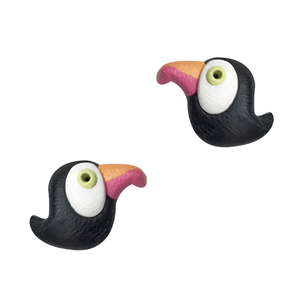 

100% Handmade Polymer Clay Cute Toucan Bird Stud Earrings For Girls Kids Fashion Jewelry Women Cartoon Animal Earrings Gift