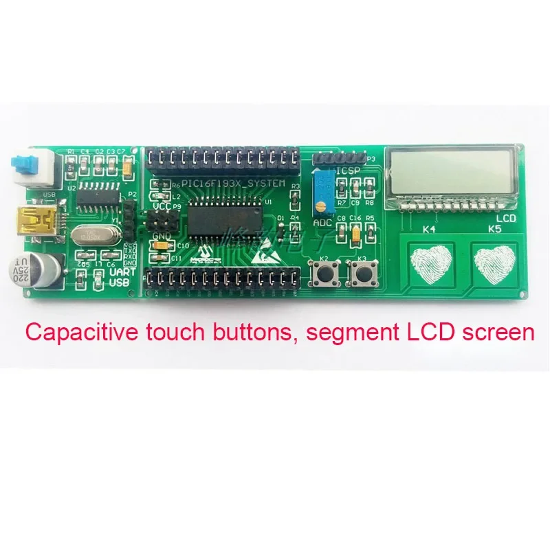 PIC16F1933 Development Board PIC16F1936 Development Board Capacitive Button Touch LCD Broken Code Screen Driver