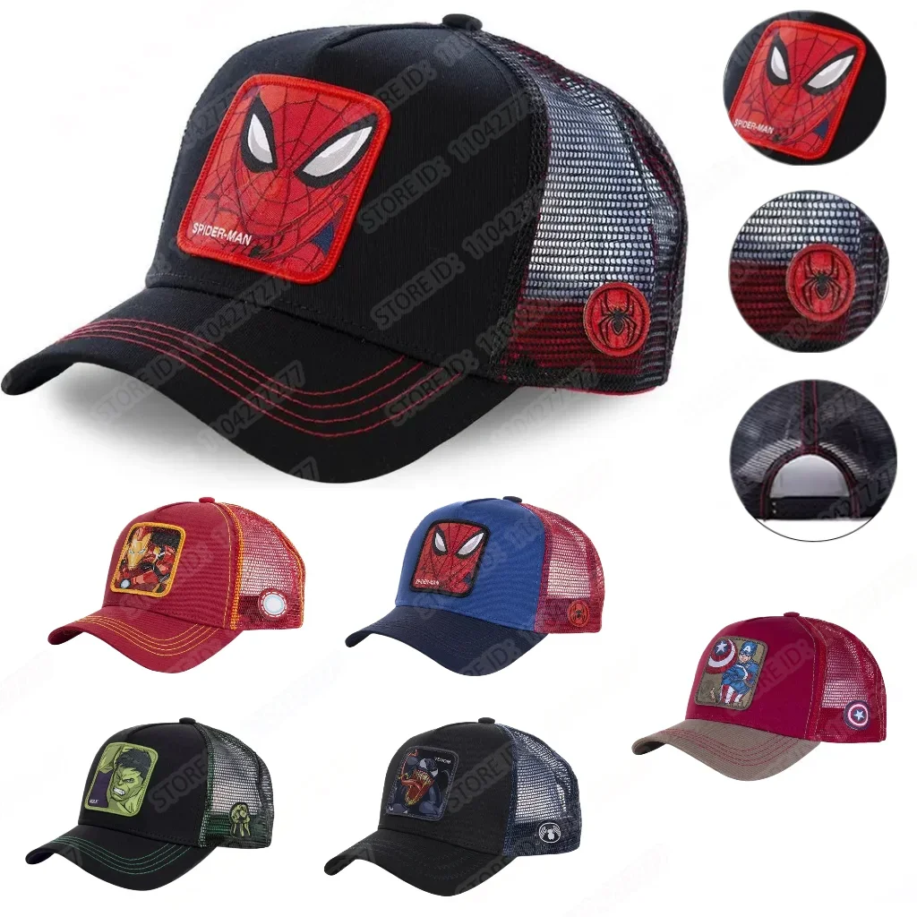 

Spiderman Cosplay Caps Snapback Cotton Baseball Cap Men Women Hip Hop Dad Mesh Trucker Hat Hulk VONEM Cosplay