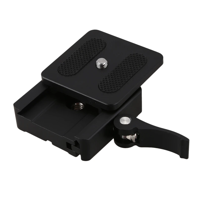 Quick Release Plate and Clamp Adapter, Mount com Lock, Dslr Camera Tripod, 2X Alumínio, 1/4 ", 3/8"