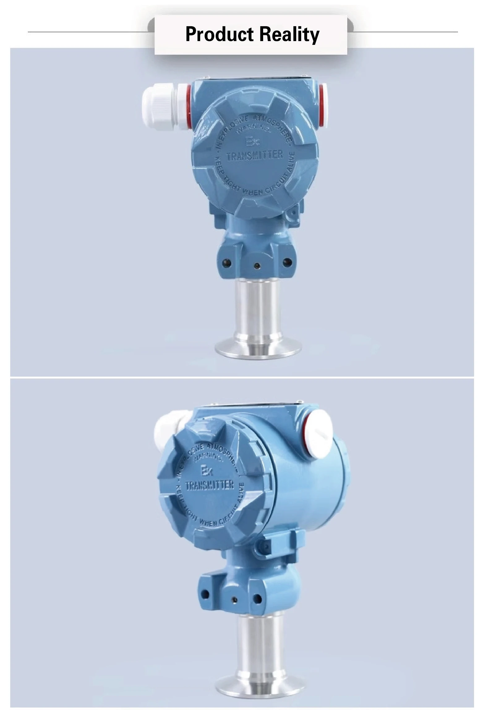 Transmitter Sanitary Tri-Clamp 50.5mm 4-20mA RS485 Hygienic Sensor Stainless Steel High Accuracy