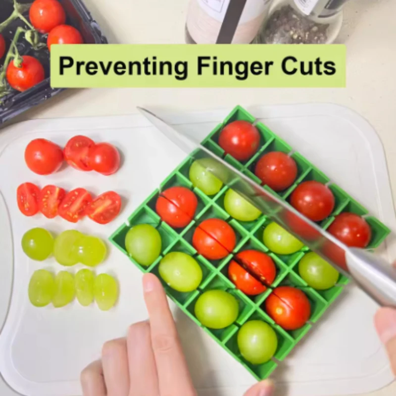1PC Product Ideas Slicer Home Kitchen 16pcs Grapes Cherry Tomatoes Salad Cutter Slicer Half or Quarter Cutting 16Pcs at a Time