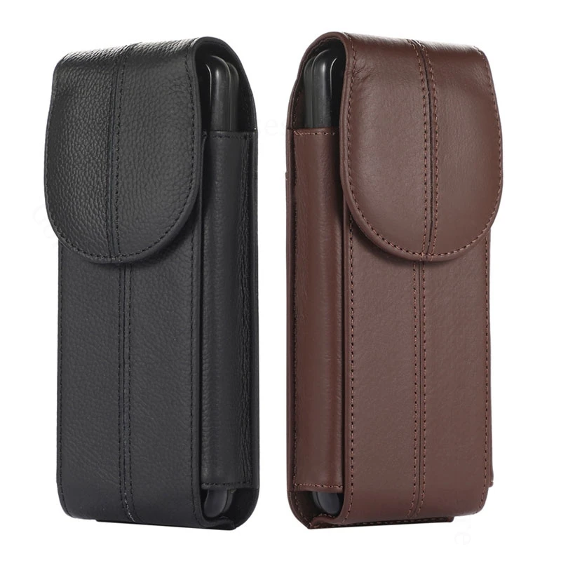 

Luxury PU Leather Phone Pouch For ZTE nubia Fold 5G Waist Bag Belt Loop Shockproof Case For ZTE Nubia Fold 5G Phone Holder Cover