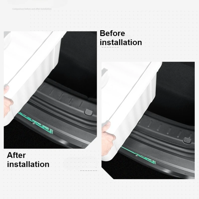 For Tesla Model Y L 2026 6-Seat Rear Bumper Guard Trunk Mat Cover Trunk Sill Protector Organizer Cargo Liner Travel Accessories