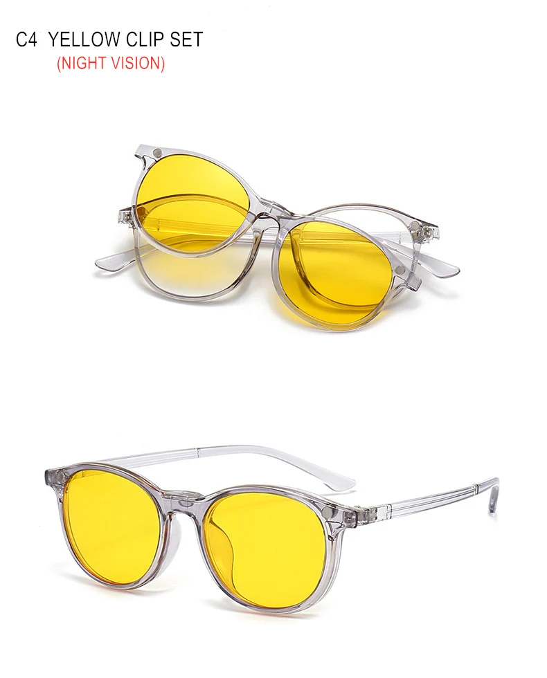Sonnenbrillen-Clip und Myopie-Brille für Sphäre -0,5 bis -10 Männer Frauen transparenter Rahmen verschreibungspflichtige Brille für Kurzsichtigkeit oder Hornhautverkrümmung F588 – Detail 18