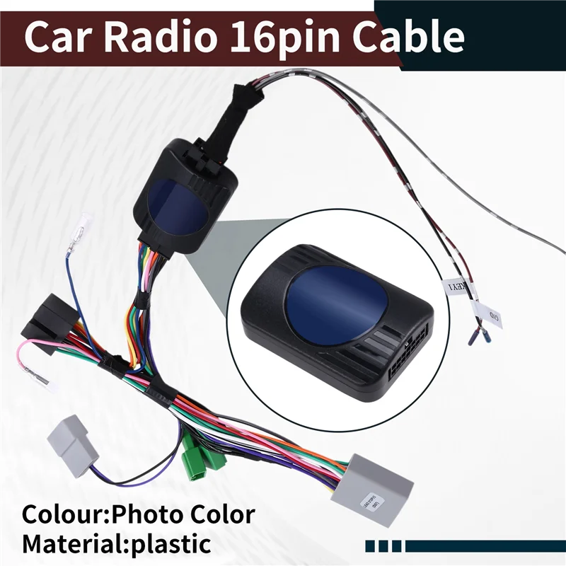 A33K-For Honda Civic Hatchback Adapter Cables Wries Car Radio Android 16Pin Cable 2006+ ISO Power Cable