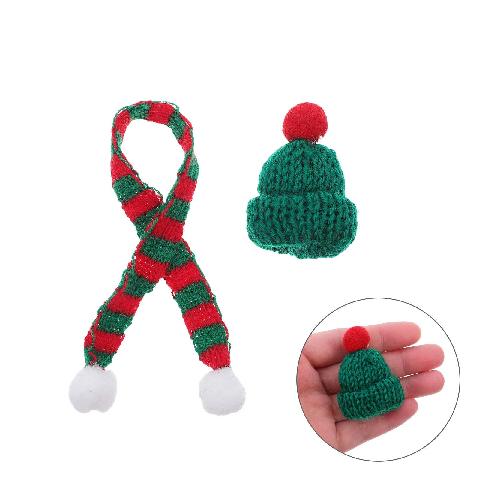 

20Pcs Mini Knitted Hat Scarf Set Vibrant Yarn Christmas Ornaments Craft Supplies Knitted Mini Hat Ornaments Knitting Caps