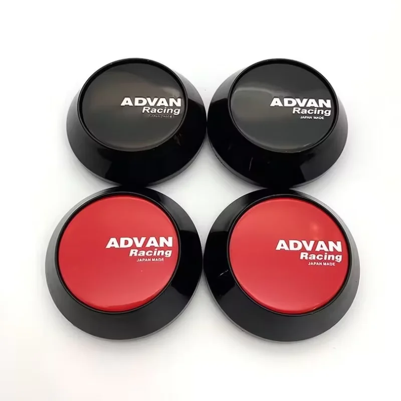 4 unidades/lote Tapacubos centrales ADVAN para coche de carreras de 60mm, 64mm, 65mm, 68mm, 69mm, decoración para tapacubos de rueda, estilo automotriz