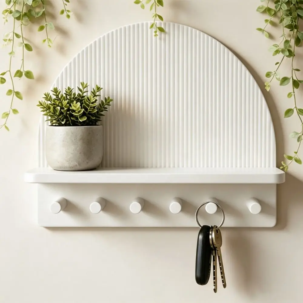 Space Saving 3D Printed Wall Mount Storage Rack Wavy Curved Wall Decor Key Rack Hanging Shelf Bedroom Wall