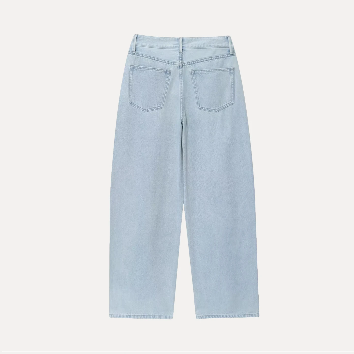 

High Waist Extended Length Scythe Pants Women's Sle Casual Wide Leg Jeans High Waist Zipper Closure Loose Fit Denim Blue