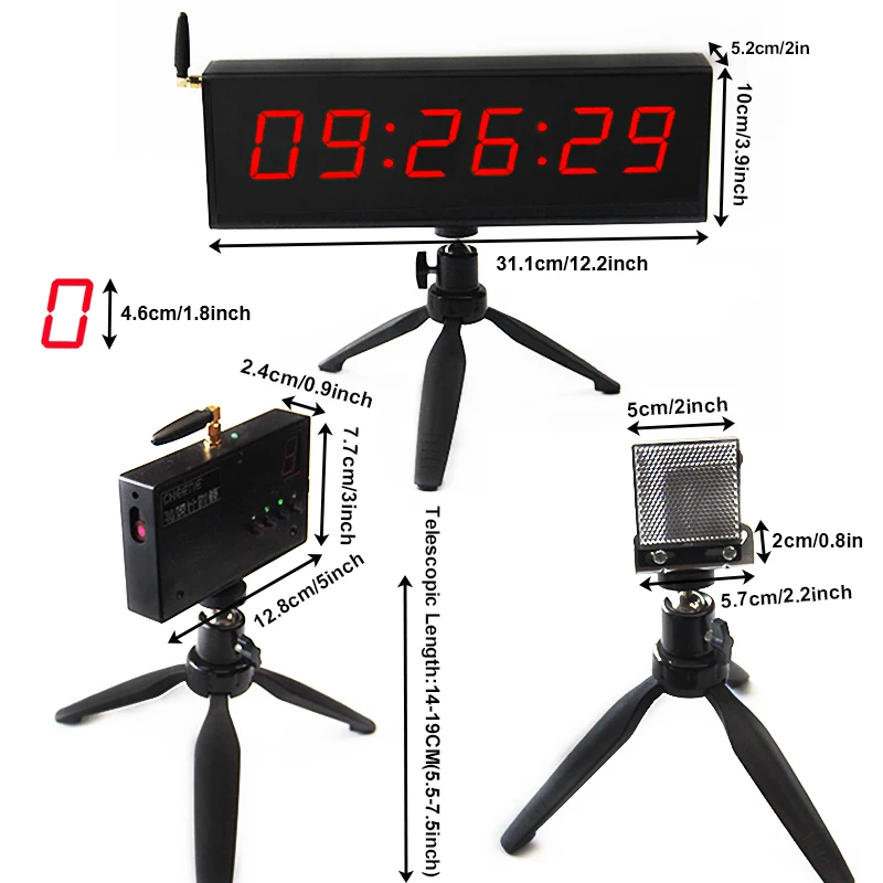 นาฬิกาจับเวลาแข่งขันแบบไร้สาย CHEETIE CP99 ใช้แบตเตอรี่ ไฟ LED สำหรับการแข่งขันวิ่งระยะสั้น