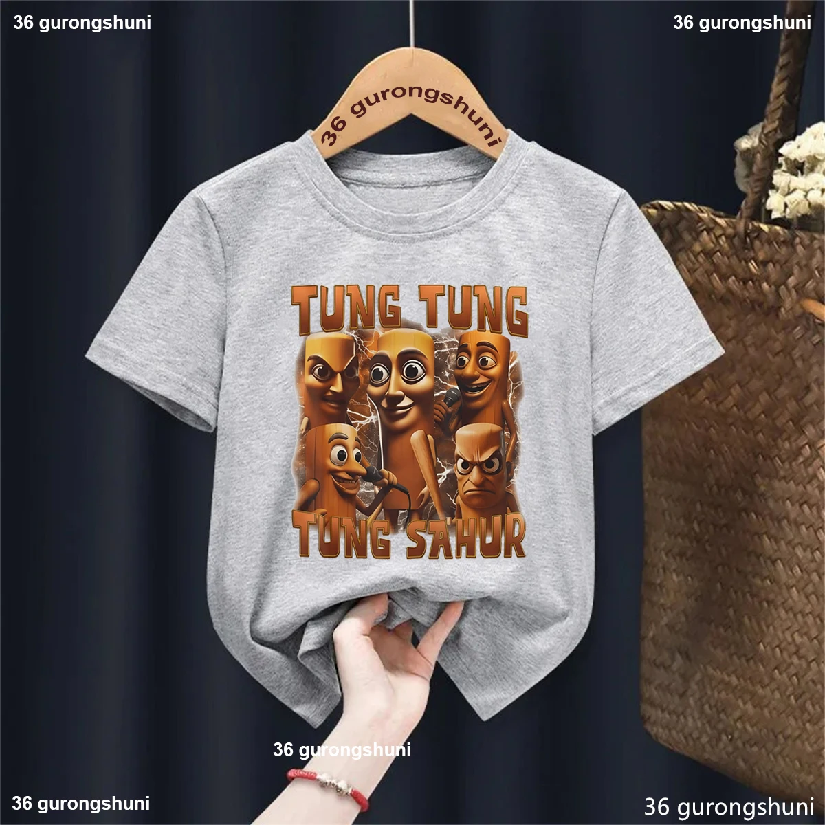

Funny T Shirt Boys Tung Tung Tung Sahur Italian Brainrot Printed T Shirt Boys/Girls Cool Kids Clothes Harajuku Shirt Summer Tops