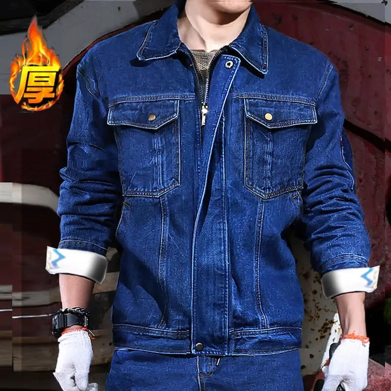 Cargo pants Cargo jackets men's clothing wear-resistant anti-scalding thickened cotton work clothes suit with multiple pockets