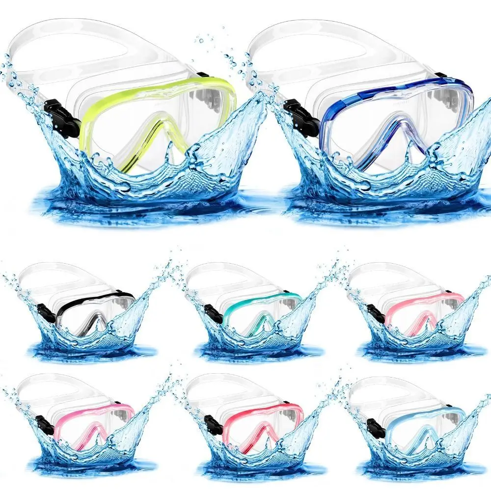 

PC Glass Kids Swim Goggles with Nose Cover PVC Strap Child Diving Mask Wide View Vibrant Colors Snorkel Swimming Goggles