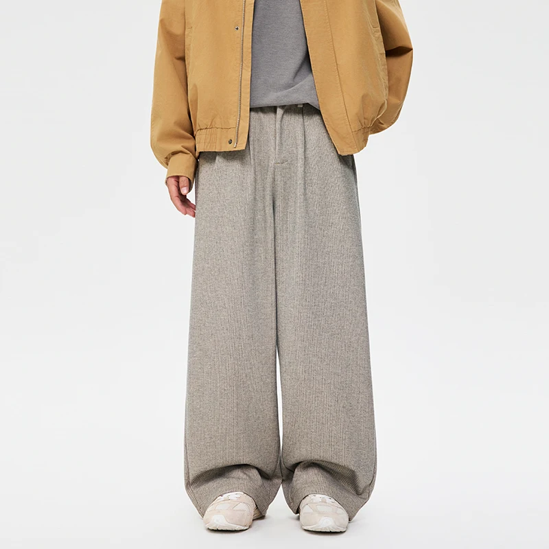 Men Commute Vintage Fashion Loose Casual Cleanfit Wide Leg Straight Baggy Pants Cityboy Streetwear Trousers
