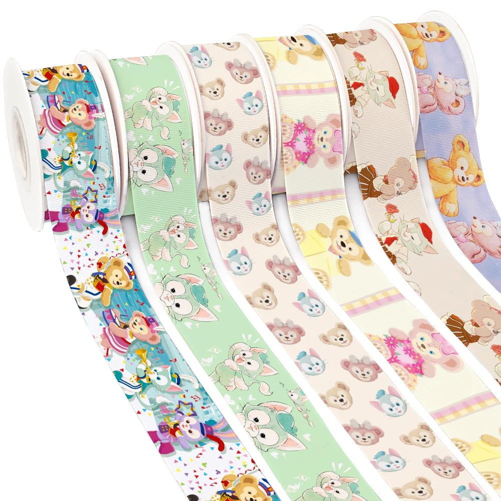 50 yards Disney Cartoon Ribbon Duffy Bear StellaLou Design Printed Grosgrain Ribbon