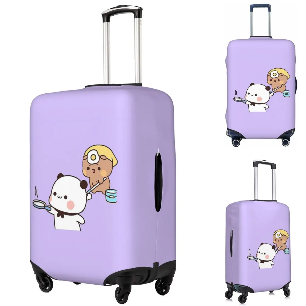 

Panda Bear Bubu And Dudu Couple Suitcase Cover Protection Elastic Travel Luggage Protector Covers for 18-32 Inch