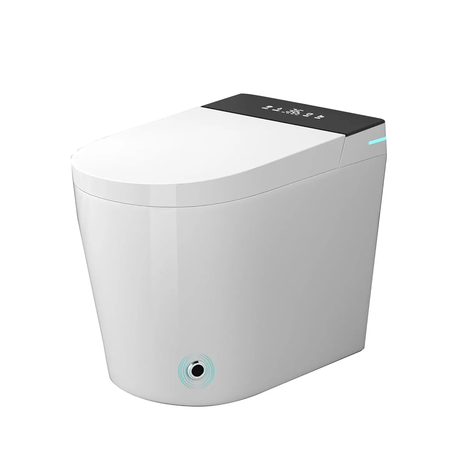 

Компактный круглый унитаз глубиной 23 дюйма, с автоматическим смывом, мгновенным подогревом и сушкой, для небольших современных ванных комнат 12 дюймов, на заказ