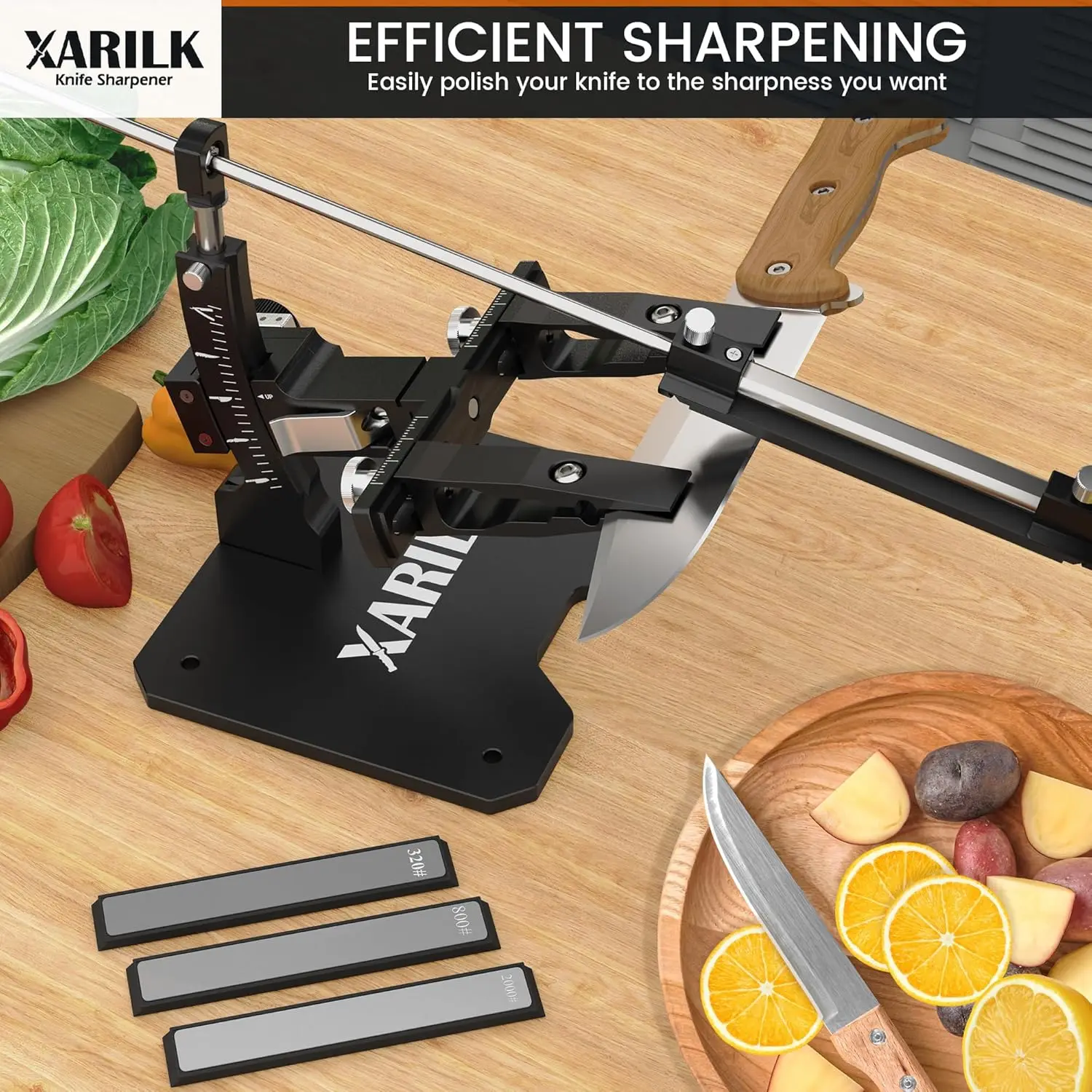 Drifeez Professional Aluminium Knife Sharpener, GEN3 Guided Knife Sharpening System, Knife Sharpening Kit with 3 Diamond Plates