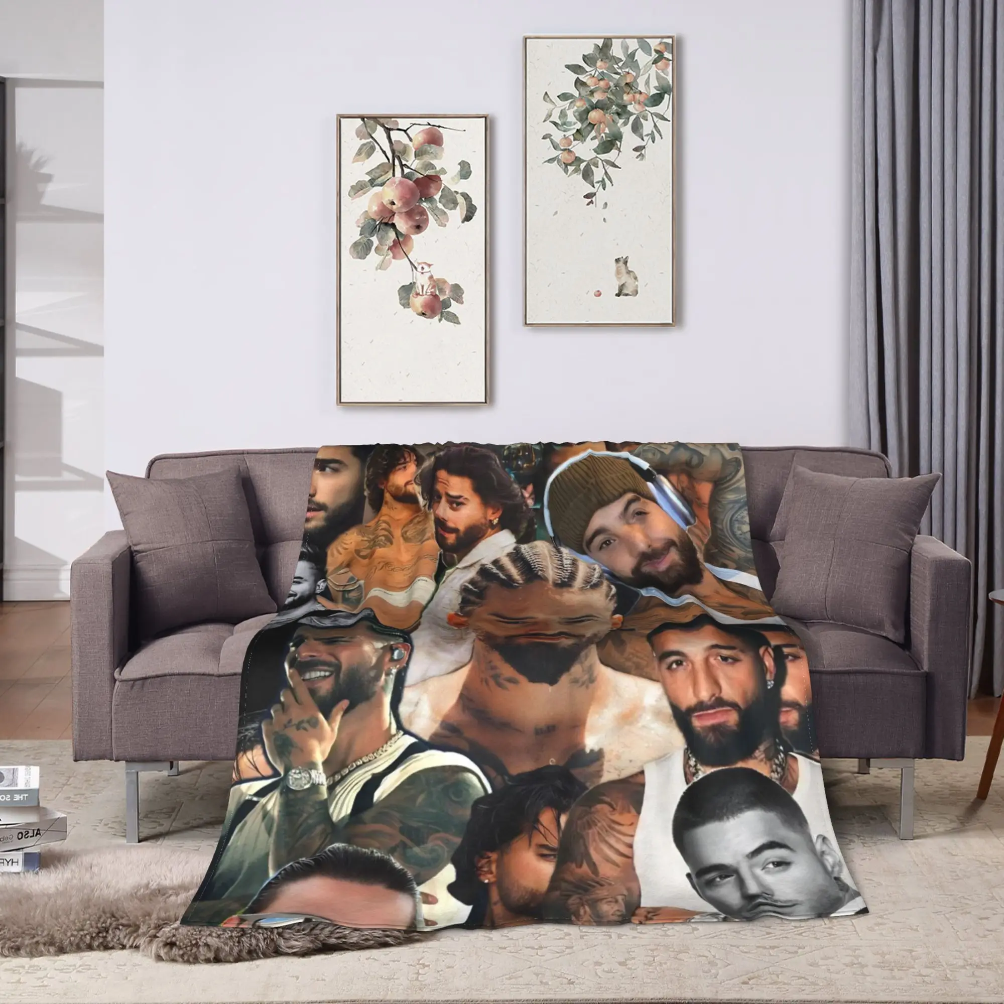 Maluma Rapper Blankets  Soft Novelty Plush Throw Blanket For Couch Chair Sofa Bed Camping Flannel Bedspread Bed Cover