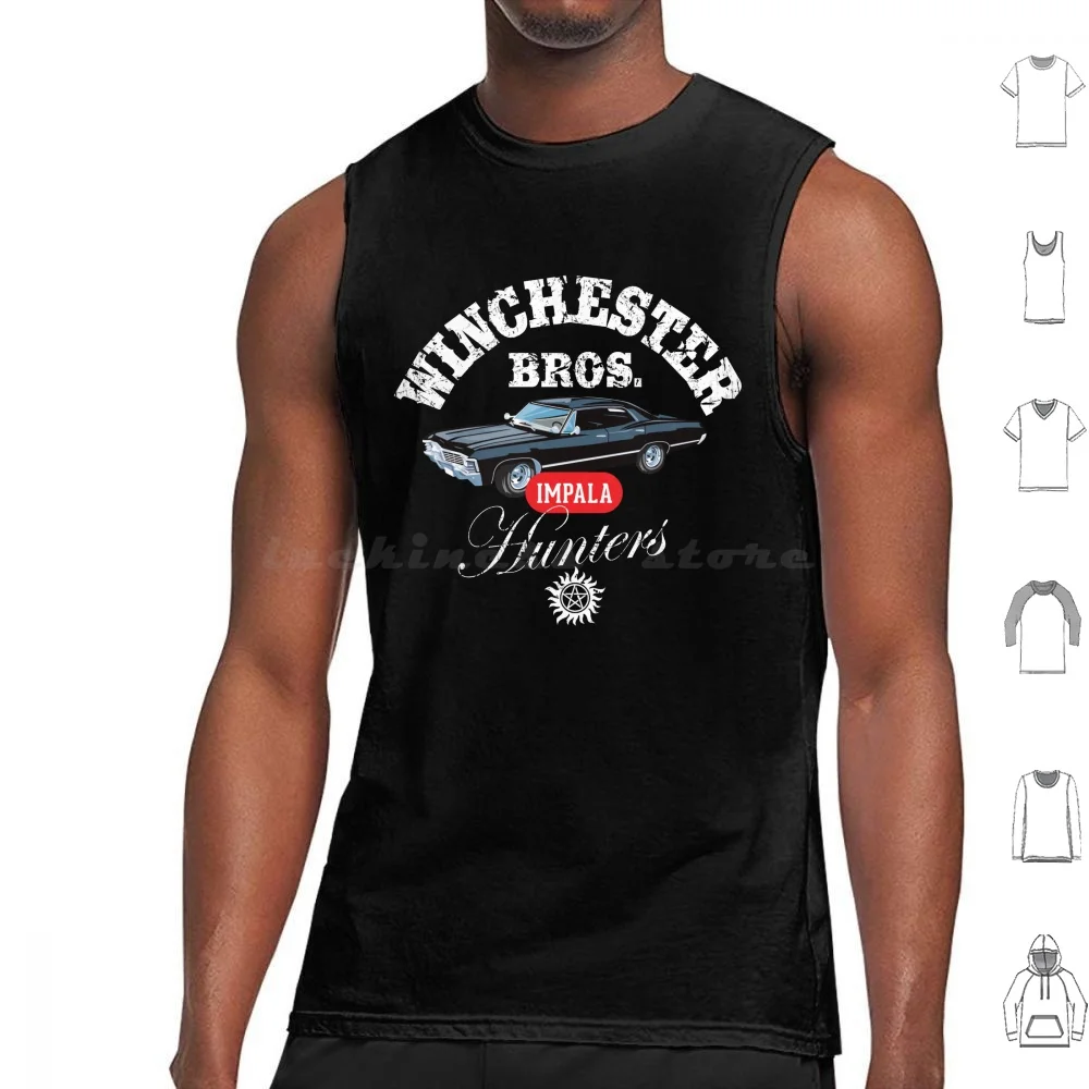 The Winchester Brothers ( Supernatural ) Tank Tops Print Cotton Supernatural Dean Sam Winchester Bros Brothers Impala