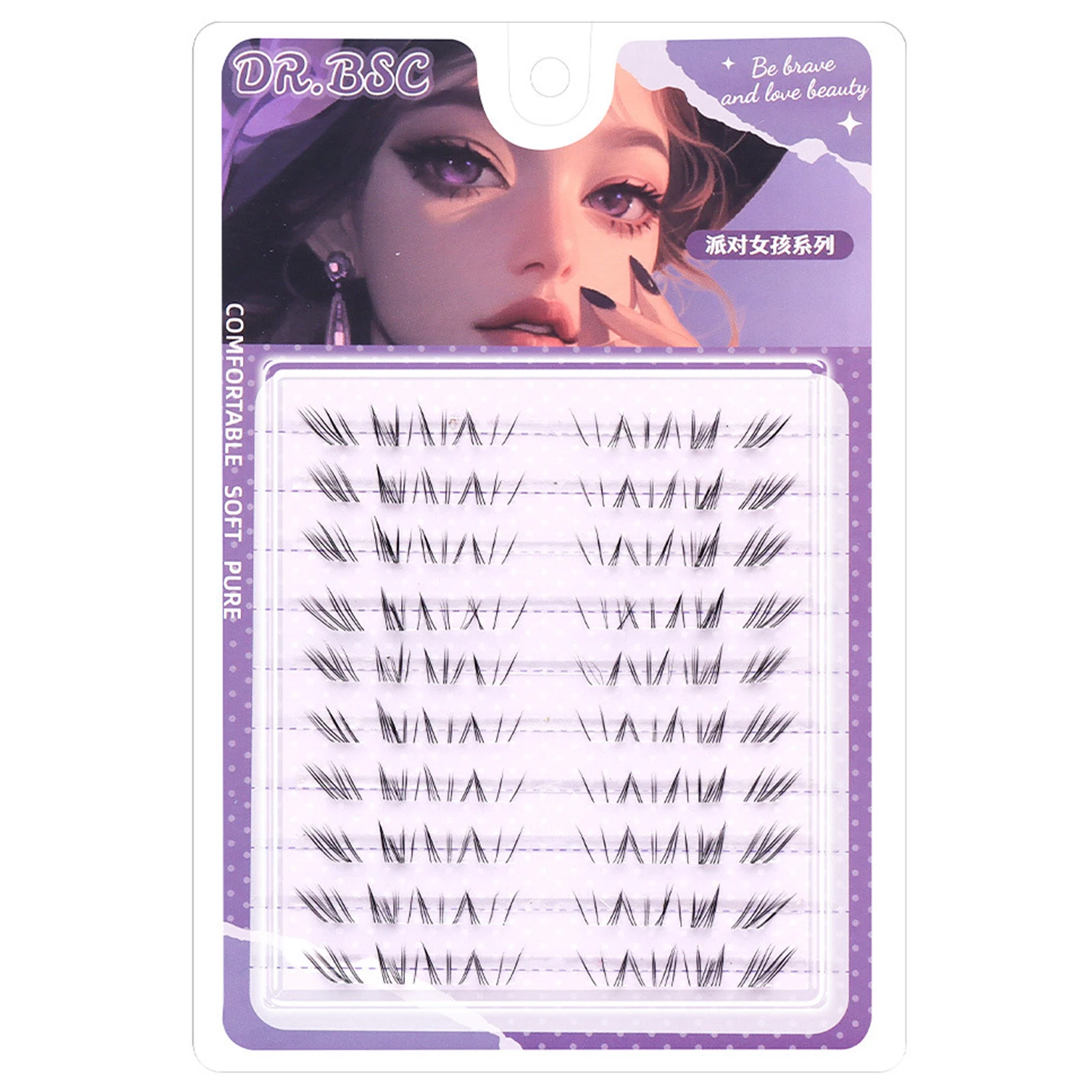 Lively Doll Lower Lashes False Eyelashes Synthetic Fiber Bottom Lashes Transparent Stem Under Lashes for Daily  Party Makeup
