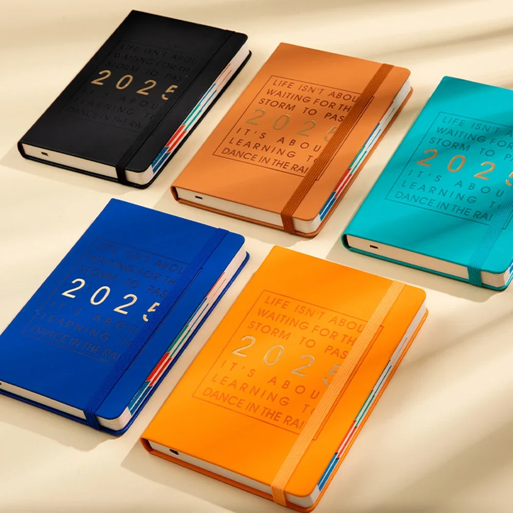 2025 كتاب الجدول الزمني الإنجليزي السنوي 365 يومًا مخطط دفتر إدارة الوقت المنظم التعلم اليومي مخطط الأهداف دليل الكفاءة