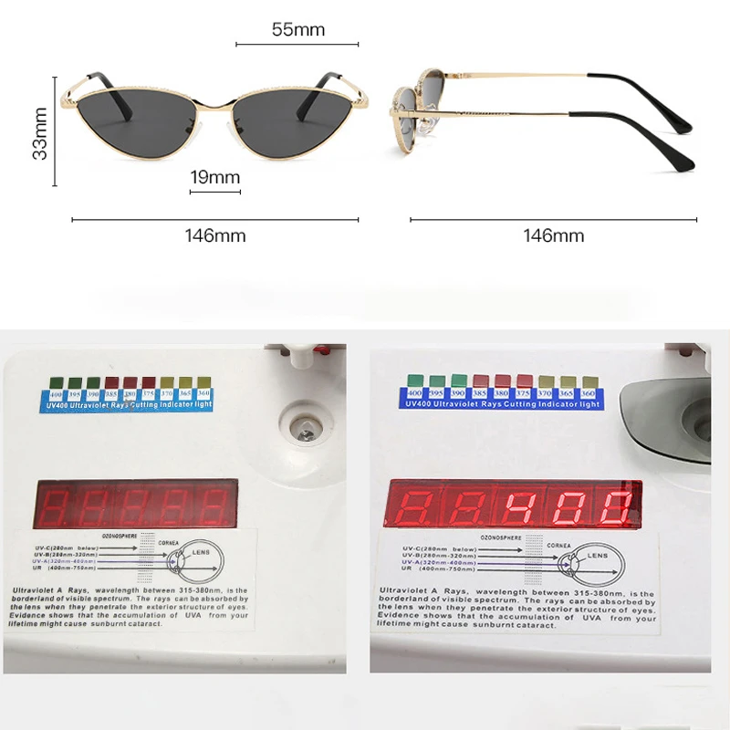 JNPCXI ريترو القط العين النساء النظارات الشمسية أزياء الفضة الأزرق التدرج ظلال UV400 الرجال نظارات شمسية