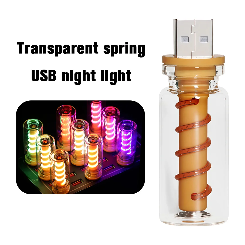 

LED Spiral Filament Light Daily Lighting Bulb Atmosphere Lamp Bedroom Night Light LED Flexible Retro USB Light Bulb