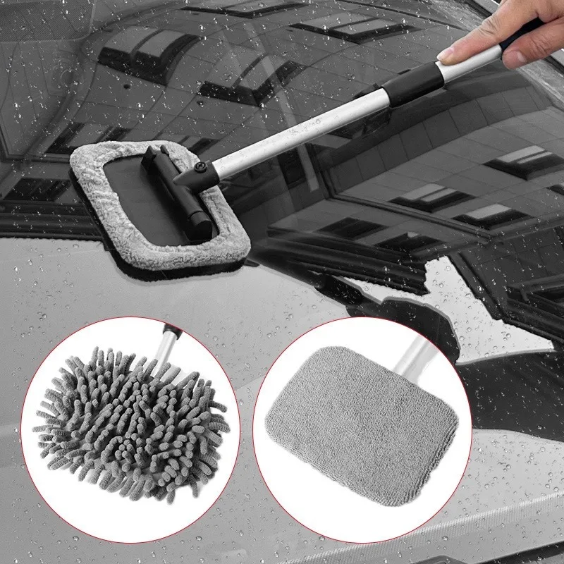 Car Windshield Defog Brush Telescopic Aluminum Alloy Window Cleaner Soft Bristle Auto Detailing Car Care Accessory Car Cleaning
