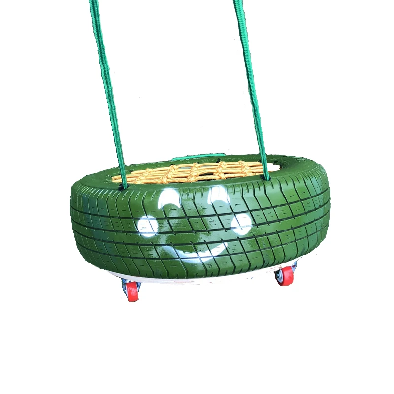 Kindergarten Color Tire Toys Children's Outdoor Sports Equipment Sensory Skateboard Rubber Tire Car with Mesh