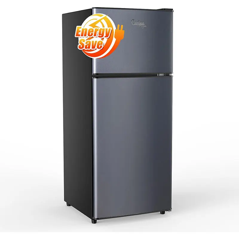 4.2 Cu.Ft Small Refrigerator with Freezer, Mini Fridge Double Door,Energy-Efficient, Large Capacity, Ideal for Office, Dorm