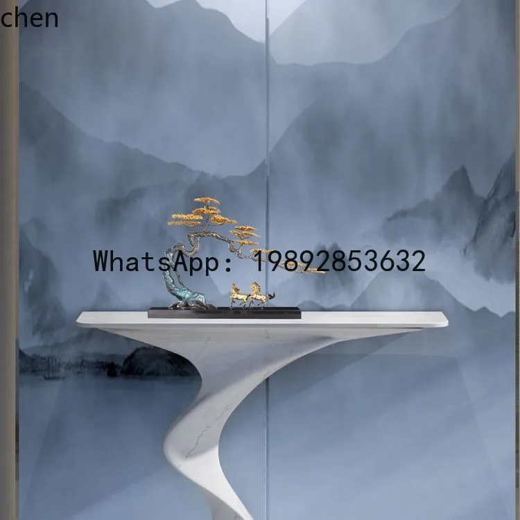 

Entrance Desk Designer Special-shaped Living Room Entrance Cabinet Table Slate Foyer