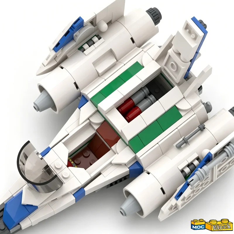 390PCS SB‑5 Corvine Modify Starfighter Custom Sci‑Fi MOC Model Building Blocks DIY Assembly Educational Learning Christmas Gift