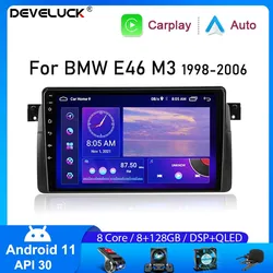 Develuck-Android 11カーラジオ,GPSナビゲーション,メディアプレーヤー,ビデオ,オーディオ,2 DIN,CPU,車用BMW e46 (1998-2006)