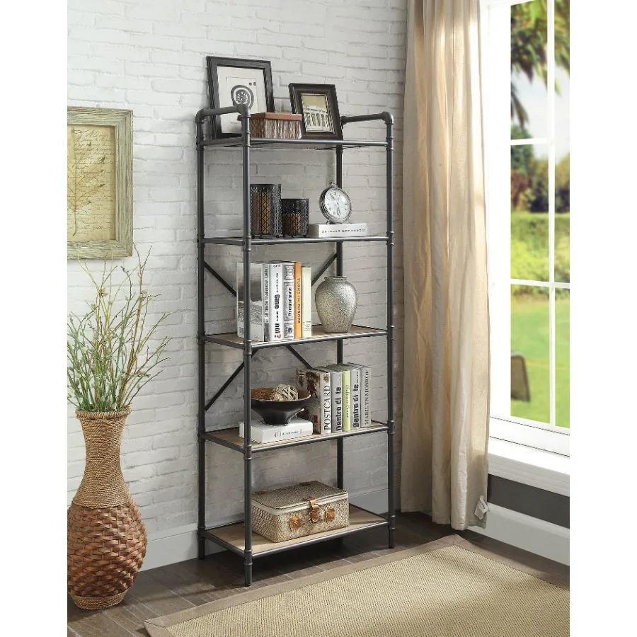 

Itzel Antique Oak Sandy Gray Finish Bookshelf