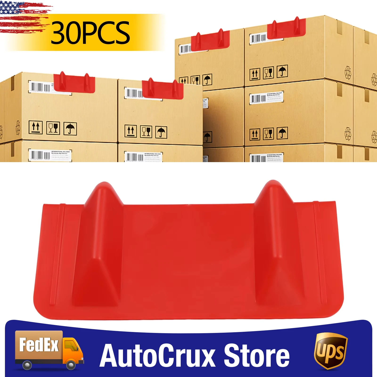

30-Pack Red PP V Shaped Corner Edge Protector 10"X4" Flatbed Tow Truck Trailer
