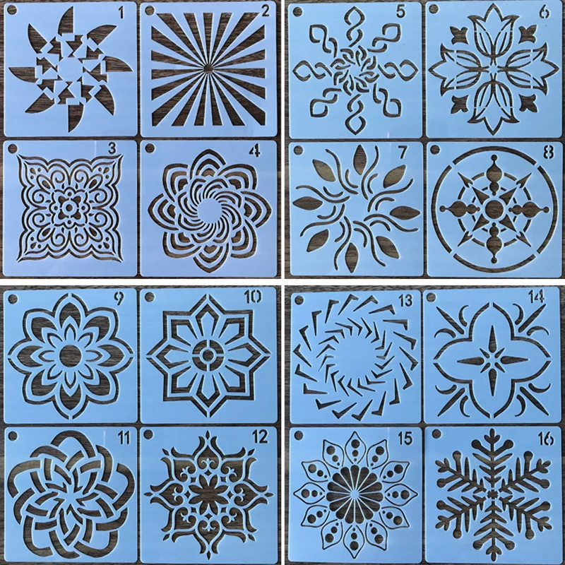 36pcs/set 9*9cm Mandala Painting Stencils DIY Drawing Scrapbook Wall Stencil Painting For Wood Floor Tiles Fabric Art Template