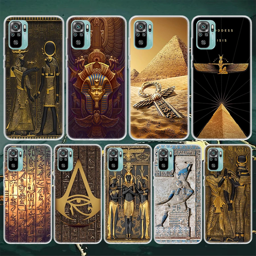 Egypt Nefertiti Anubis Ankh Pharaoh Soft Phone Case For Xiaomi Redmi 10 10A 10C 9 9A 9C 9T 12 12C 8 8A 7 7A 6 6A S2 K20 K40 Pro