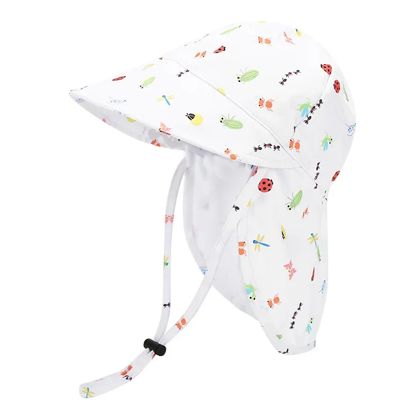 Neue Panama Sommer Baby Eimer Hut für Jungen Mädchen Cartoon Atmungsaktive Mesh kinder Strand Schal Sonnenhut Kinder UV Schutz kappe – Detail 10