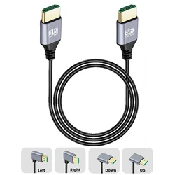 0.5/1M Up/Down/Left/Right Angle 90 Degree 8K UHD Cable Support EARC ARC HDCP 3D HDR Thin Display Cord for Laptop PC Monitor HDTV