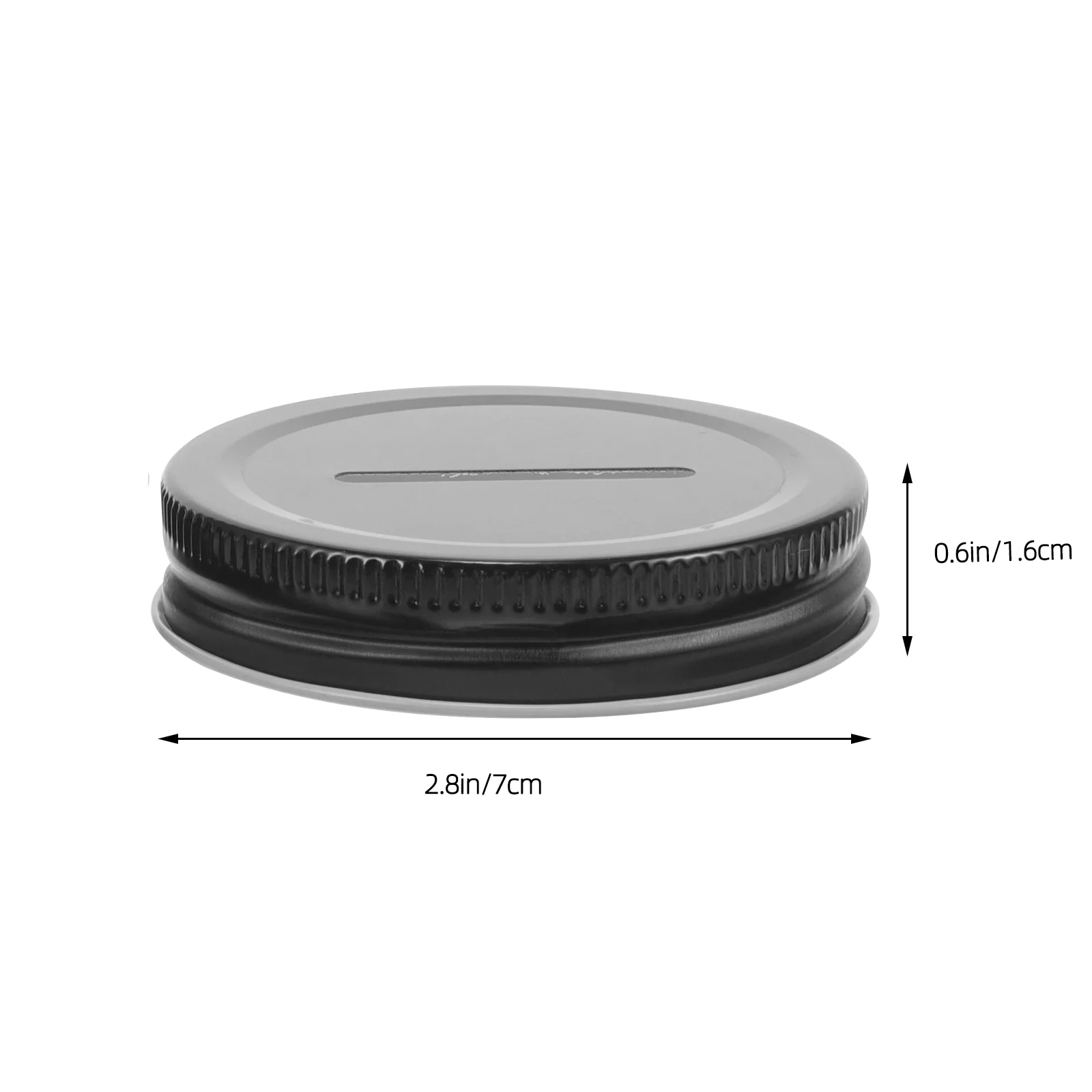 12 Pcs Ball Jar Lids Tinplate Piggy Bank Coin Slot Leakproof Money Saving Jars Black