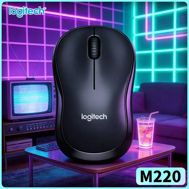 Logitech M220 Mute Click Wireless Mouse Low Noise 10M Range Long Battery For Notebook PC Home Office Daily Usage